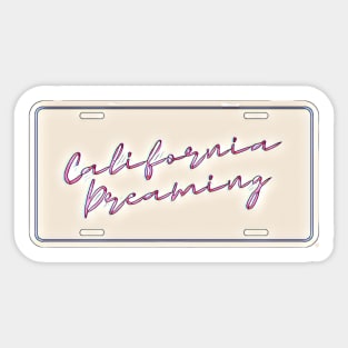 California Dreaming License Plate Sticker